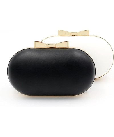 Women Soft PU Leather Evening Bag Clutch, Crossbody Bag with Detachable Chain Strap for Wedding Cocktail Party (Color : Black...