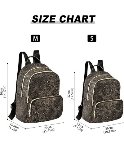 Fashion Backpack Mini Backpack Purse Casual Daily Backpack Golden Mandala Lotus Boho for Travel for College Work Medium $21.2...