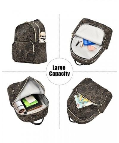 Fashion Backpack Mini Backpack Purse Casual Daily Backpack Golden Mandala Lotus Boho for Travel for College Work Medium $21.2...