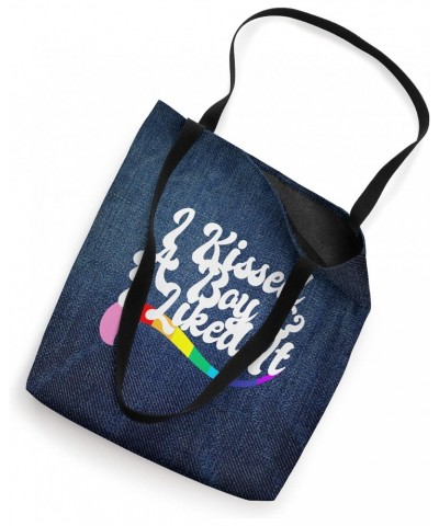 I KISSED A BOY & I LIKED IT gay PRIDE queer homo LGBTQ+ love Tote Bag $11.34 Totes