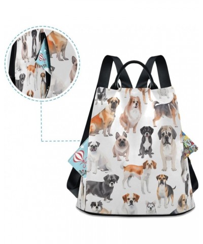 Dog Breeds Women Purse Backpack Anti-Theft for Fashion Bag Travel Back Pack Rucksack Shoulder Bag $24.35 Backpacks