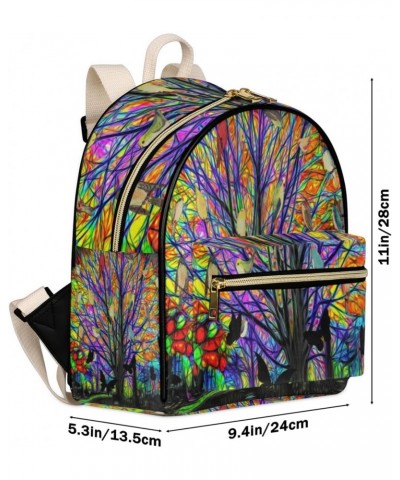 Colorful Tree Bird Backpack Purse for Women PU Leather Lightweight Ladies Shoulder Fashion Satchel Bags Travel Casual Daypack...