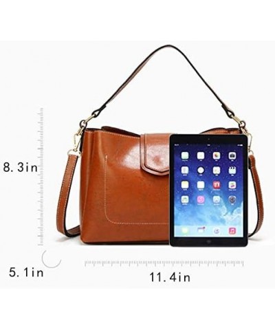 Womens Solid Shoulder Bag Large Ladies Smooth Leather Crossbody Bag Lightweight Purse Red $24.62 Totes