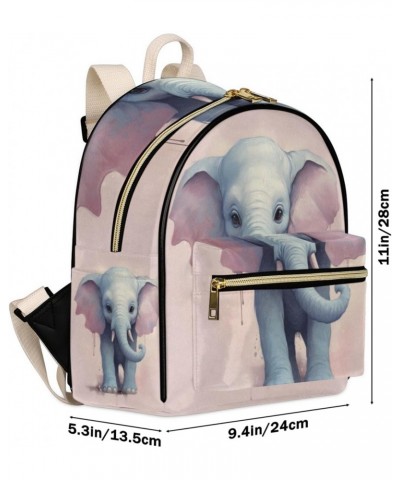 Elephant Print Backpack Purse for Women PU Leather Lightweight Ladies Shoulder Fashion Satchel Bags Travel Casual Daypack $22...