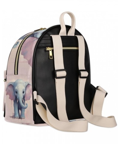 Elephant Print Backpack Purse for Women PU Leather Lightweight Ladies Shoulder Fashion Satchel Bags Travel Casual Daypack $22...