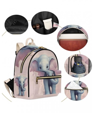 Elephant Print Backpack Purse for Women PU Leather Lightweight Ladies Shoulder Fashion Satchel Bags Travel Casual Daypack $22...