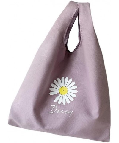 Daisy Canvas Tote Bag Large Capacity Floral Shoulder Bag for Women Cyan $11.19 Shoulder Bags