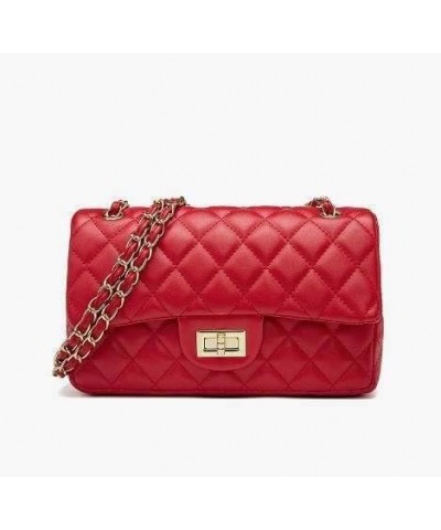 Quilted Crossbody Bag for Women - Shoulder Bag with Convertible Gold Chain Strap and Twist Lock - Classic and Sleek for Phone...