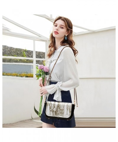 Crossbody Bags for Women Trendy Women's Black Shoulder Bag Small PU Leather Flap Cross Body Bag Handbags Pattern22 $18.44 Cro...