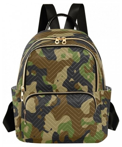 Green Black Camouflage Military Women Backpack Purse Ladies Fashion Shoulder Bag Daypack Travel Bag 7.5L Medium $13.02 Backpacks