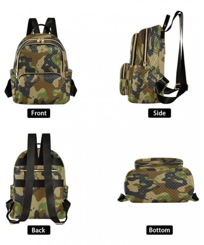 Green Black Camouflage Military Women Backpack Purse Ladies Fashion Shoulder Bag Daypack Travel Bag 7.5L Medium $13.02 Backpacks