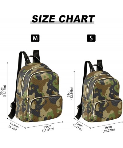 Green Black Camouflage Military Women Backpack Purse Ladies Fashion Shoulder Bag Daypack Travel Bag 7.5L Medium $13.02 Backpacks