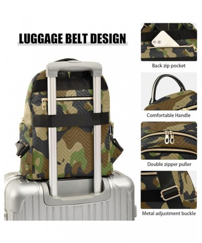 Green Black Camouflage Military Women Backpack Purse Ladies Fashion Shoulder Bag Daypack Travel Bag 7.5L Medium $13.02 Backpacks