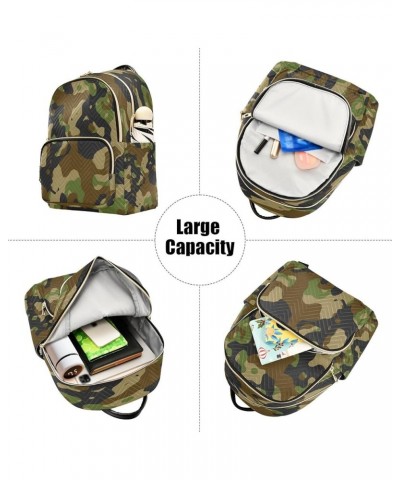 Green Black Camouflage Military Women Backpack Purse Ladies Fashion Shoulder Bag Daypack Travel Bag 7.5L Medium $13.02 Backpacks