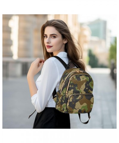 Green Black Camouflage Military Women Backpack Purse Ladies Fashion Shoulder Bag Daypack Travel Bag 7.5L Medium $13.02 Backpacks