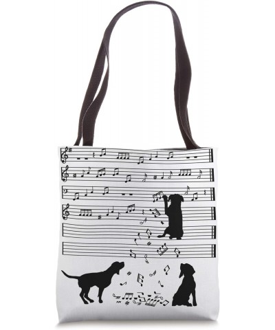 Cute Canine Dog Musical Note Clef Musician Tote Bag $12.25 Totes