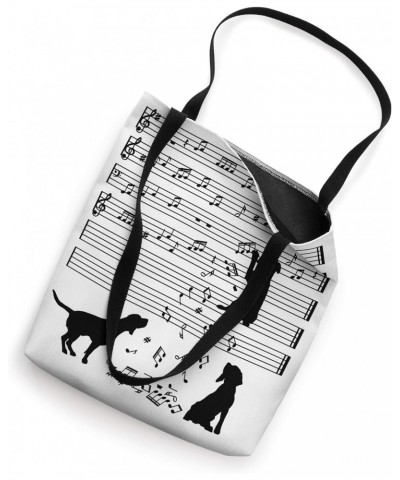 Cute Canine Dog Musical Note Clef Musician Tote Bag $12.25 Totes