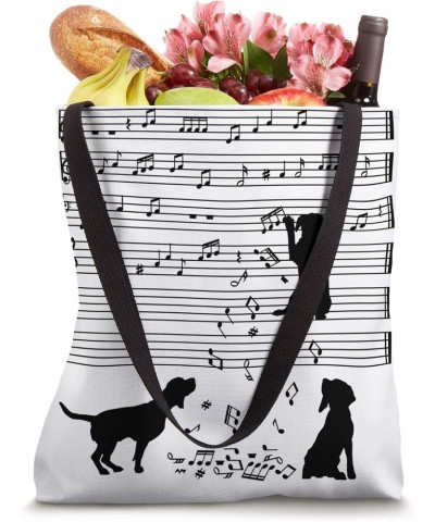 Cute Canine Dog Musical Note Clef Musician Tote Bag $12.25 Totes