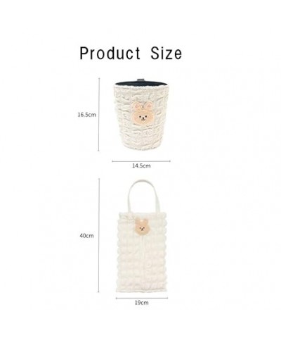 Lace Puff Lattice Car Trash Can for Backseat Hanging Bunny Camellia Milky Sunflower Bow Embroidered Bear Car Tissue Holder Ca...