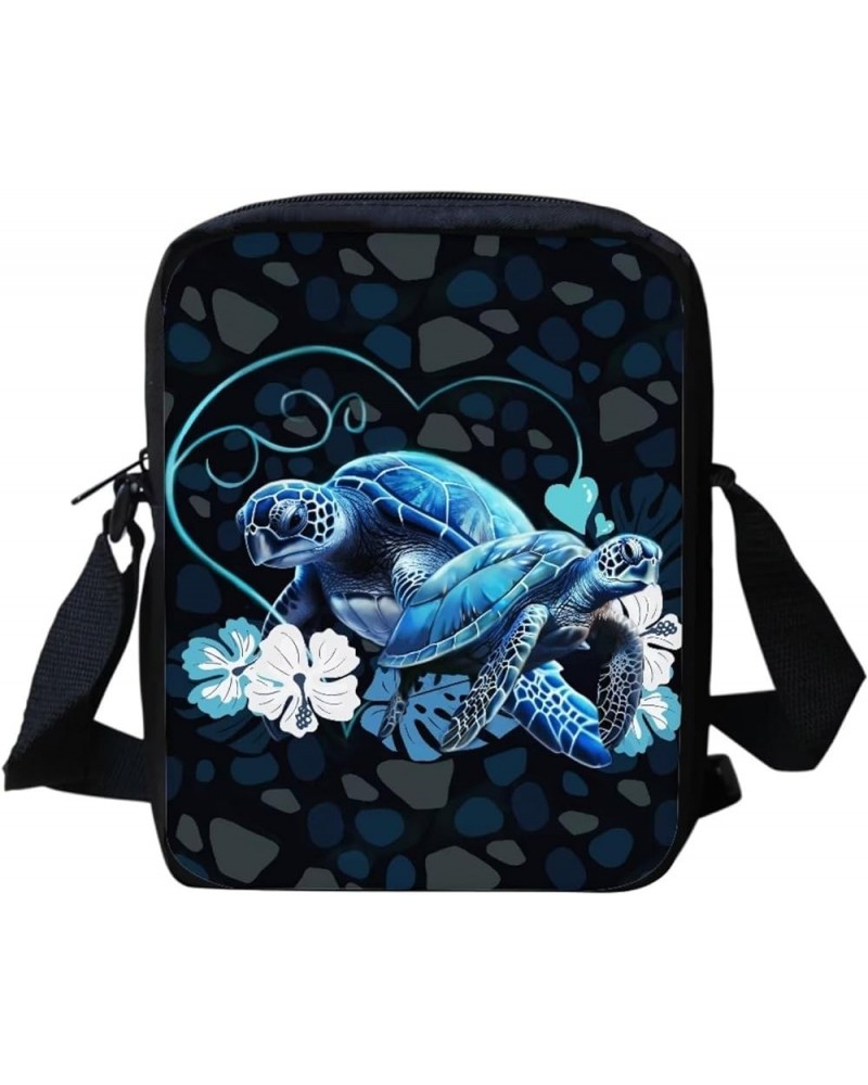 Mini Messneger Bag Shoulder Handbag Outer Travel Cross Body Bags Purse Sea Turtle Floral $9.53 Satchels