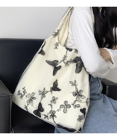 Women's Butterfly Fairycore Canvas Bags Flower Y2K Preppy Crossbody Purses Aesthetic Kawaii Alt Shoulder Handbags Multicolore...