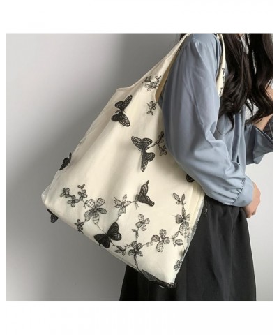 Women's Butterfly Fairycore Canvas Bags Flower Y2K Preppy Crossbody Purses Aesthetic Kawaii Alt Shoulder Handbags Multicolore...