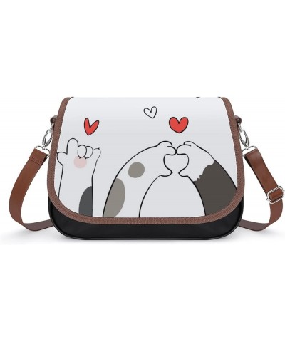 Leather Hobo Bags Women's Crossbody Shoulder Bag Classic City Top Handle Satchels Cute Kitten Color2 $24.95 Hobo Bags