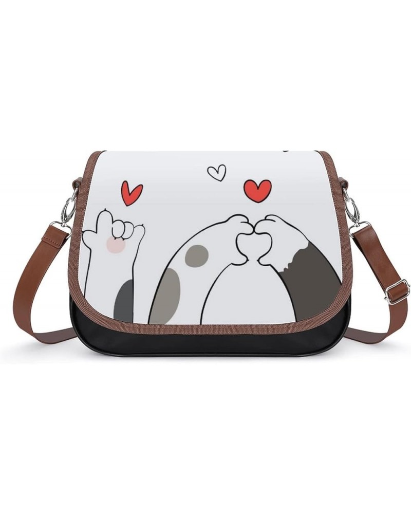 Leather Hobo Bags Women's Crossbody Shoulder Bag Classic City Top Handle Satchels Cute Kitten Color2 $24.95 Hobo Bags