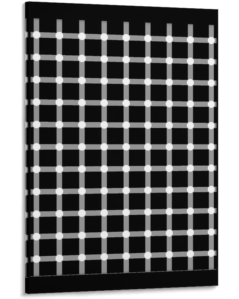 The Dot Illusion, Watch The Dots Appear And Disappear,Optical Illusion Poster, Wall Art Poster for Room Aesthetics Canvas Wal...