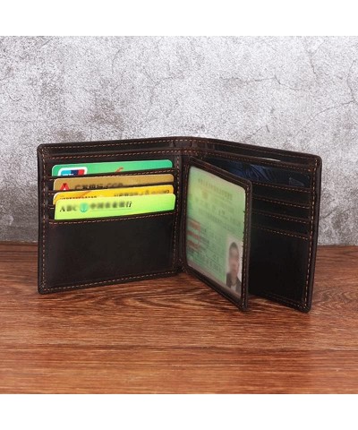 Front Pocket Wallet,Leather Billfold Slim Hipster Cowhide Credit Card/ID Purses Foldable Wallet (Color : C) A $91.03 Wallets