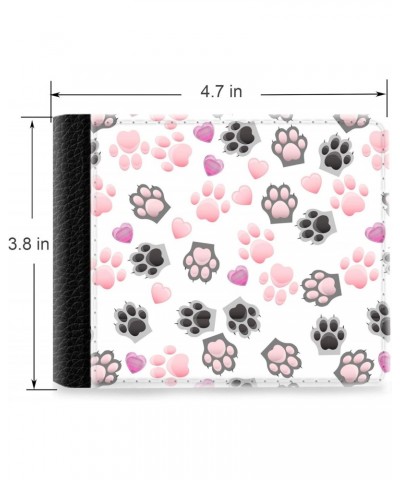 Unique Desige Pattern - Cat paws and hearts pattern, Slim Front Pocket Wallet Billfold RFID Blocking $8.96 Wallets