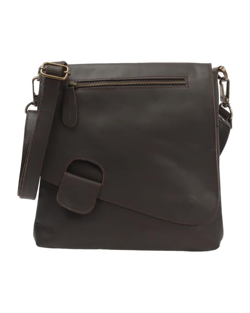 Crossbody Leather Bag, Adjustable Strap, Midnight Black, Genuine Leather Dark Brown $31.64 Crossbody Bags