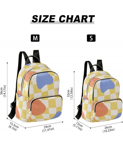 Color Spotted Yellow Plaid Fashion Travel Backpack for Women Multi Pockets Lightweight Purse for Women-S Multicolor Small $15...