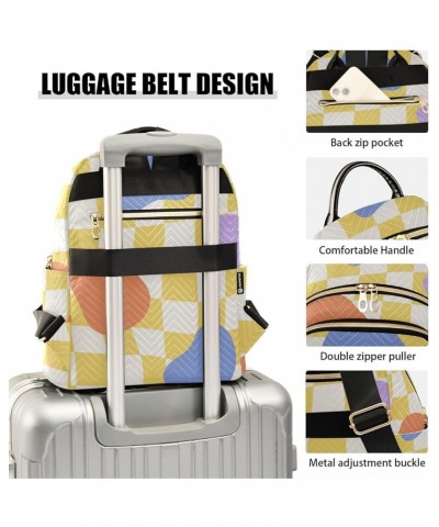 Color Spotted Yellow Plaid Fashion Travel Backpack for Women Multi Pockets Lightweight Purse for Women-S Multicolor Small $15...