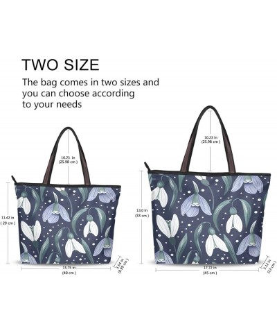 Snowdrops Flowers Shoulder Bags Large Handle Ladies Handbag Multicoloured $11.61 Shoulder Bags