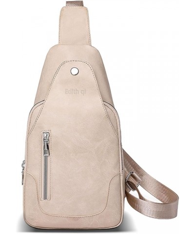 Sling Crossbody Bags Purses for Women,Crossbody Travel Bag Anti-theft,Crossbody Fanny Pack,Vegan PU Leather Beige $9.89 Cross...