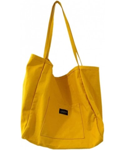 Women's messenger bag handbag Tote shopping bag large capacity waterproof canvas bag, Tote bag Yellow $8.82 Totes