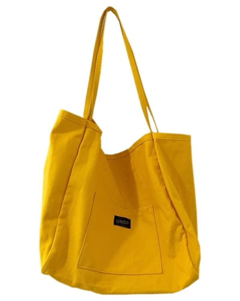 Women's messenger bag handbag Tote shopping bag large capacity waterproof canvas bag, Tote bag Yellow $8.82 Totes