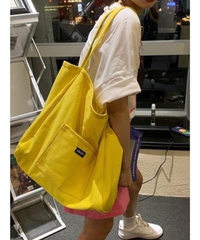 Women's messenger bag handbag Tote shopping bag large capacity waterproof canvas bag, Tote bag Yellow $8.82 Totes