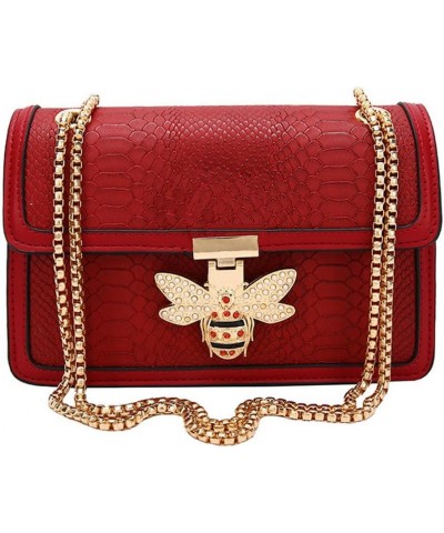 Crossbody Bags for Women Bamboo Top Handle Purse Leather Satchel Handbag with Wide Shoulder Strap N1-5red $12.60 Satchels