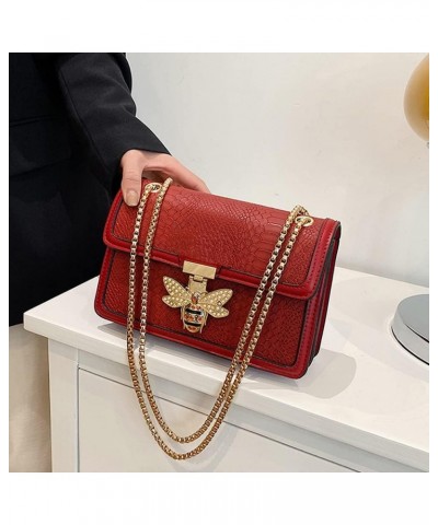 Crossbody Bags for Women Bamboo Top Handle Purse Leather Satchel Handbag with Wide Shoulder Strap N1-5red $12.60 Satchels