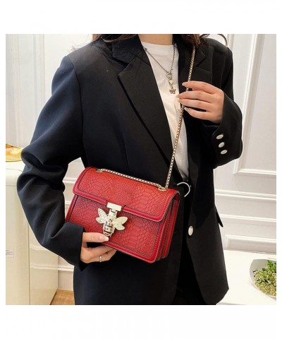 Crossbody Bags for Women Bamboo Top Handle Purse Leather Satchel Handbag with Wide Shoulder Strap N1-5red $12.60 Satchels