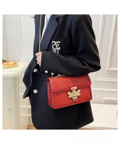 Crossbody Bags for Women Bamboo Top Handle Purse Leather Satchel Handbag with Wide Shoulder Strap N1-5red $12.60 Satchels