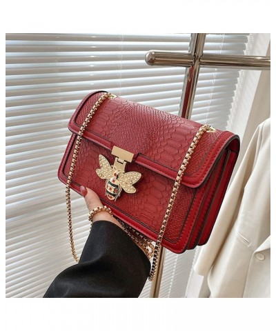 Crossbody Bags for Women Bamboo Top Handle Purse Leather Satchel Handbag with Wide Shoulder Strap N1-5red $12.60 Satchels