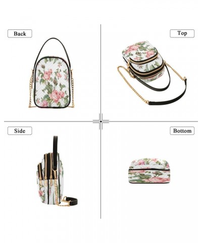 Beautiful Blossom Rose Crossbody Bag Small Shoulder Handbags Leather Purse for Women $10.92 Crossbody Bags