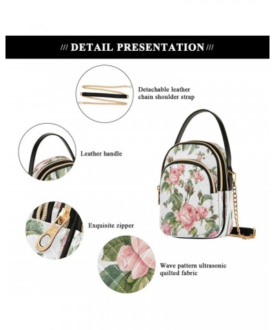 Beautiful Blossom Rose Crossbody Bag Small Shoulder Handbags Leather Purse for Women $10.92 Crossbody Bags