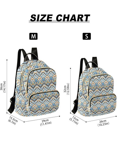 Indian Chevron Mini Backpack Purse for Women, Ethnic Colorful Travel Backpack Fashion Backpack Handbag Shoulder Bag Small Cas...