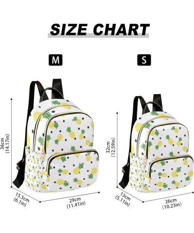 Pineapples Polka Dots Backpack for Women Shoulder Bag Lightweight Mini Backpack Casual Daypack Back Pack Mini(10.23'' x 5.11'...