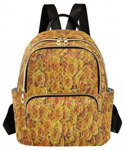 Fashion Backpack Mini Backpack Purse Casual Daily Backpack Yellow Rose for Travel for College Work Medium $18.35 Backpacks