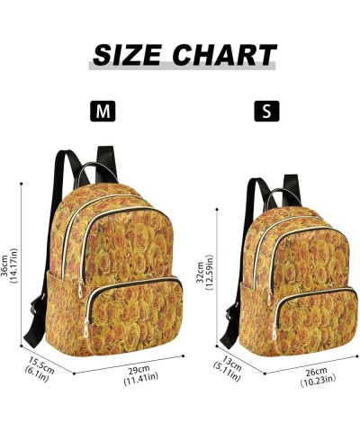 Fashion Backpack Mini Backpack Purse Casual Daily Backpack Yellow Rose for Travel for College Work Medium $18.35 Backpacks